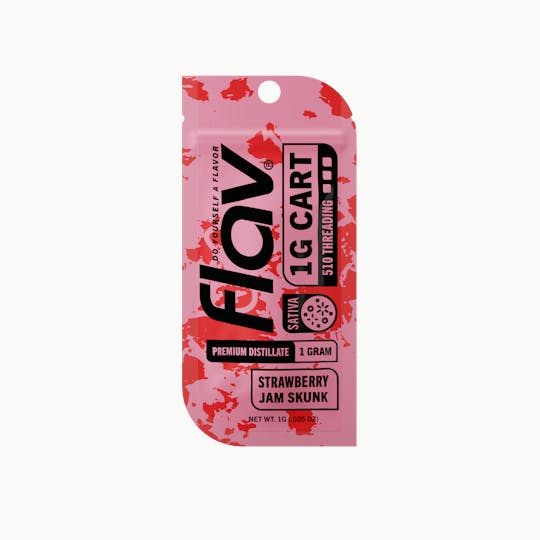 Flav - Vape - Cartridge - 1.0g - Distillate - Strawberry Jam Skunk - Sativa - 1