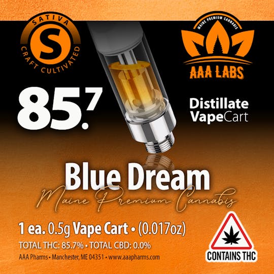 AAA Pharms - Blue Dream - Distillate Vape Cart - 1