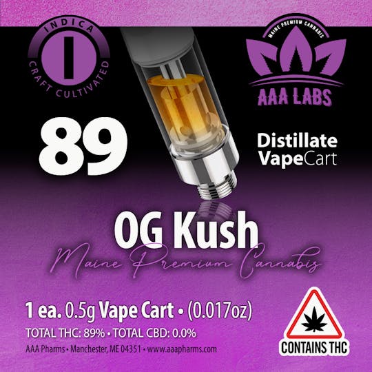 AAA Pharms - OG Kush - Distillate Vape Cart - 1