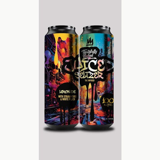 Tastefully Baked - JUICED - Lemonade with Strawberry & White Peach THC Infused Drink - 1