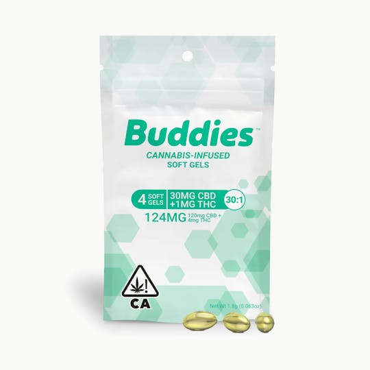 Buddies Brand - THC/CBD 1mg:30mg Ratio Capsule 4pc - 1