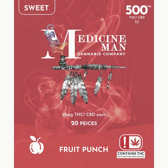 Medicine Man - MedMan Gummies 500Mg - SWEET Fruit Punch - 1