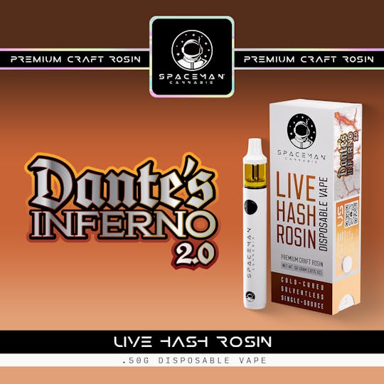 Spaceman Cannabis - Spaceman - .5g Live Hash Rosin Disposable Vape - Dante's Inferno #2 - 1