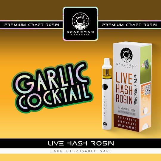 Spaceman Cannabis - Spaceman - .5g Live Hash Rosin Disposable Vape - Garlic Cocktail - 1