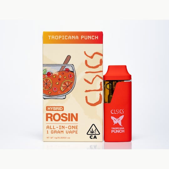 CLSICS Rosin & Rosin Infused Pre Rolls - Tropicana Punch - LIVE ROSIN ALL IN ONE VAPE 1g - 1