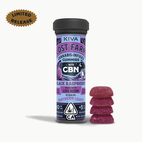 Kiva Confections - Lost Farm "Black Raspberry x Northern Lights" CBN Gummies - 1