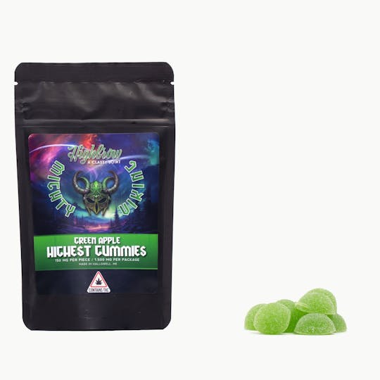 Highbrow - Highbrow/Mighty Viking Green Apple Highest Gummies 1500mg - 1