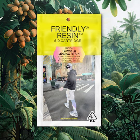 Friendly Brand - Papaya 23 | Indica | 1g Cured Resin Cartridge - 1