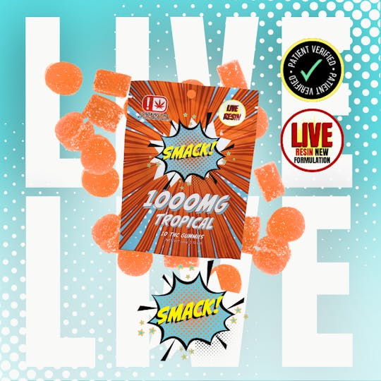 710Trading - Tropical - LIVE RESIN -1000mg 10ct. Gummies - SMACK! - 1