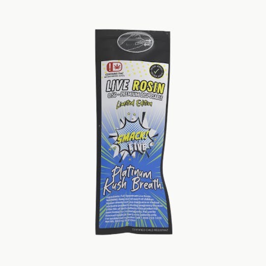 710Trading - Platinum Kush Breath Live Rosin .5g Disposable - SMACK! - 1