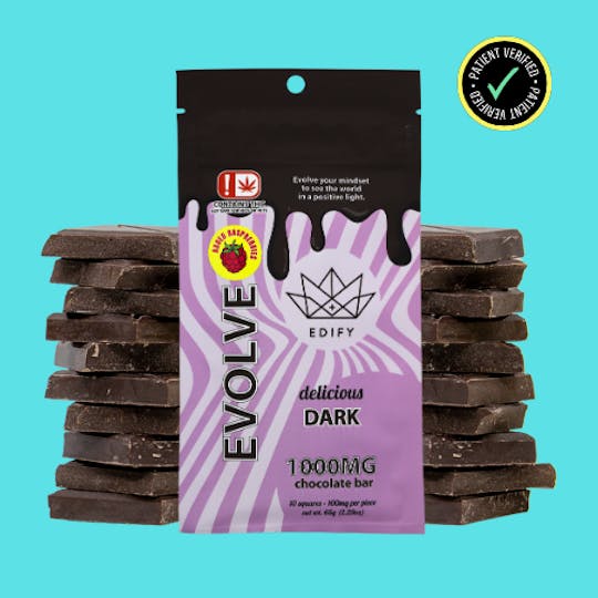 710Trading - 1000mg THC Dark Chocolate Raspberry Flavored Chocolate Bar - 1