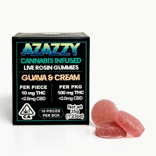 Azazzy - Azazzy - Guava and Cream Solventless Rosin Gummies | Balanced 100mg - 1