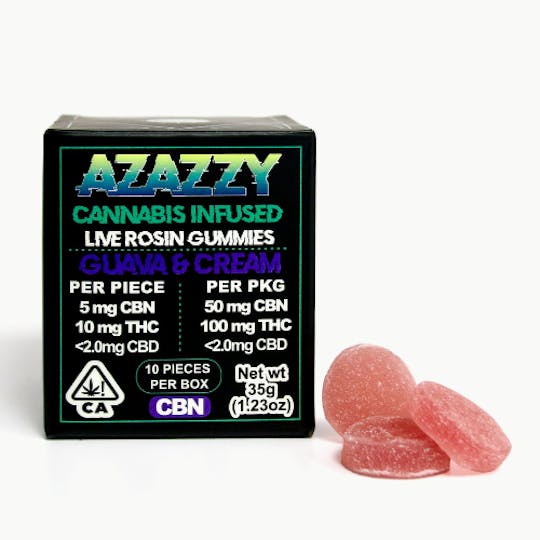 Azazzy - Azazzy - CBN Guava and Cream Solventless Rosin Gummies | Mellow 100mg - 1