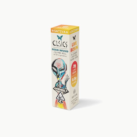 CLSICS Rosin & Rosin Infused Pre Rolls - Pot Tartz - .7g Rosin Infused Pre Roll - 1