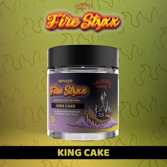 Glorious Cannabis Company - Fire Styxx 4X.5G | King Cake | Glorious Cannabis Co. - 1