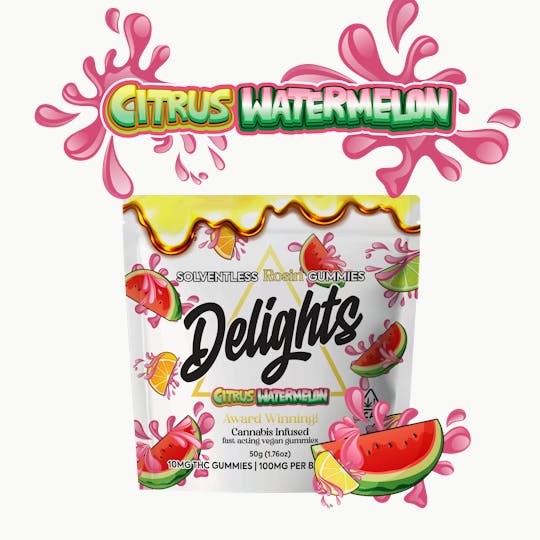 Delights Gummies - Citrus Watermelon Delights Rosin Infused Gummies - 1