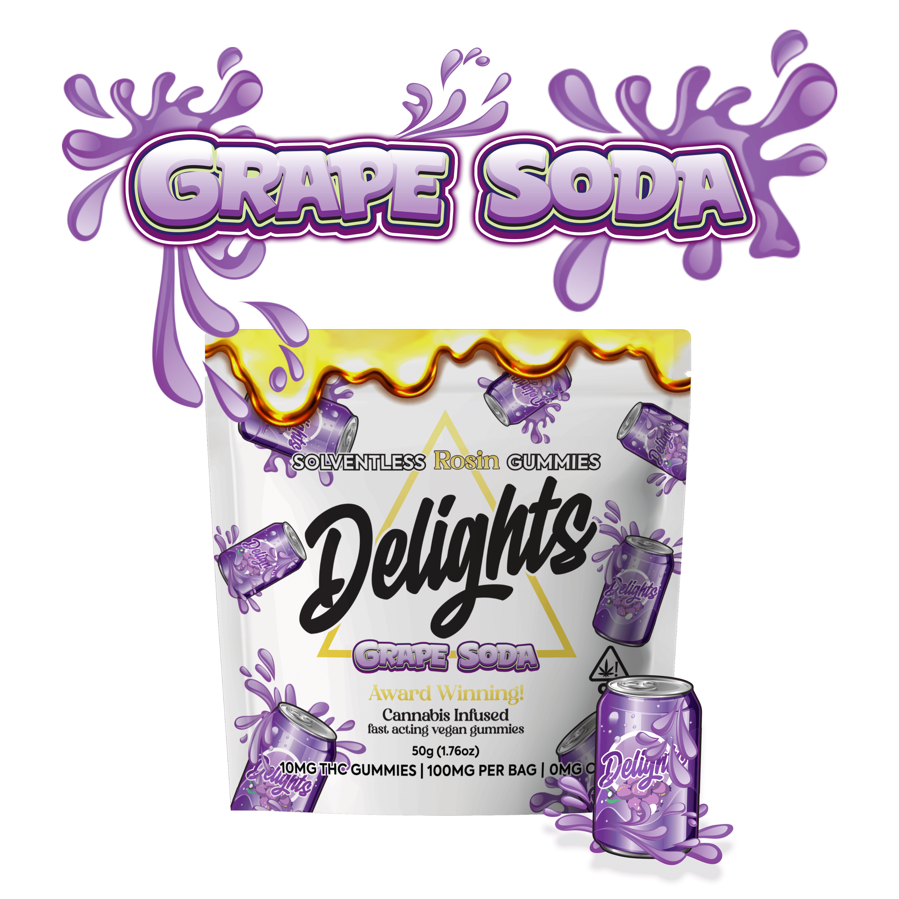 Grape Soda Delights Rosin Infused Gummies - Canna-Couriers | Weedmaps