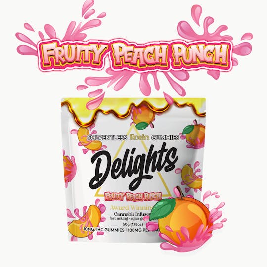 Delights Gummies - Fruity Peach Punch Delights Rosin Infused Gummies - 1