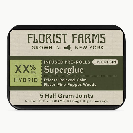 Florist Farms - Infused Live Resin Superglue | 1/2 Gram Joints | 5pk - 1