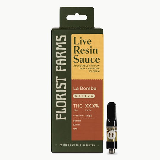 Florist Farms - La Bomba | Live Resin Sauce | Vape Cart | 1/2 gram - 1