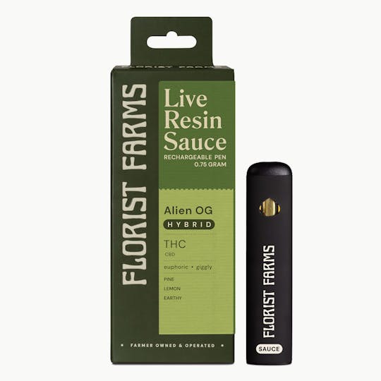 Florist Farms - Alien OG | Live Resin Sauce | Rechargeable | .75g - 1