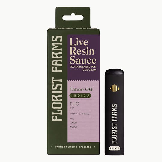 Florist Farms - Tahoe OG | Live Resin Sauce | Rechargeable | .75g - 1