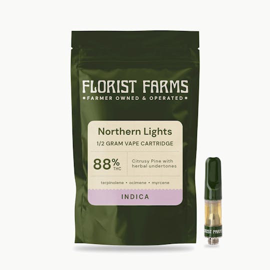 Florist Farms - Northern Lights | Vape Cartridge | 0.5g Mylar - 1