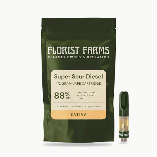 Florist Farms - Super Sour Diesel | Vape Cartridge | 0.5g Mylar - 1
