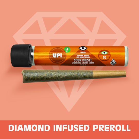 UP! - Sour Diesel (Sativa) Live resin Infused Preroll 1g - 1