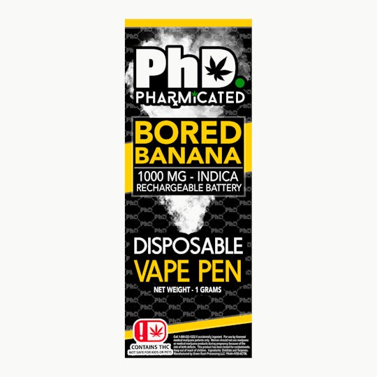 Pharmicated - PhD Disposable Vape Cart- 1000 mg - Bored Banana (I) - 1