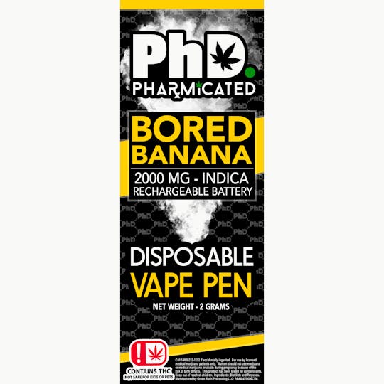 Pharmicated - PhD Disposable Vape Cart- 2000 mg - Bored Banana (I) - 1