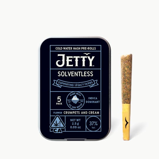Jetty Extracts - Crumpets and Cream Cold Water Hash Infused Pre-Roll 5 Pack (2.5g) - 1