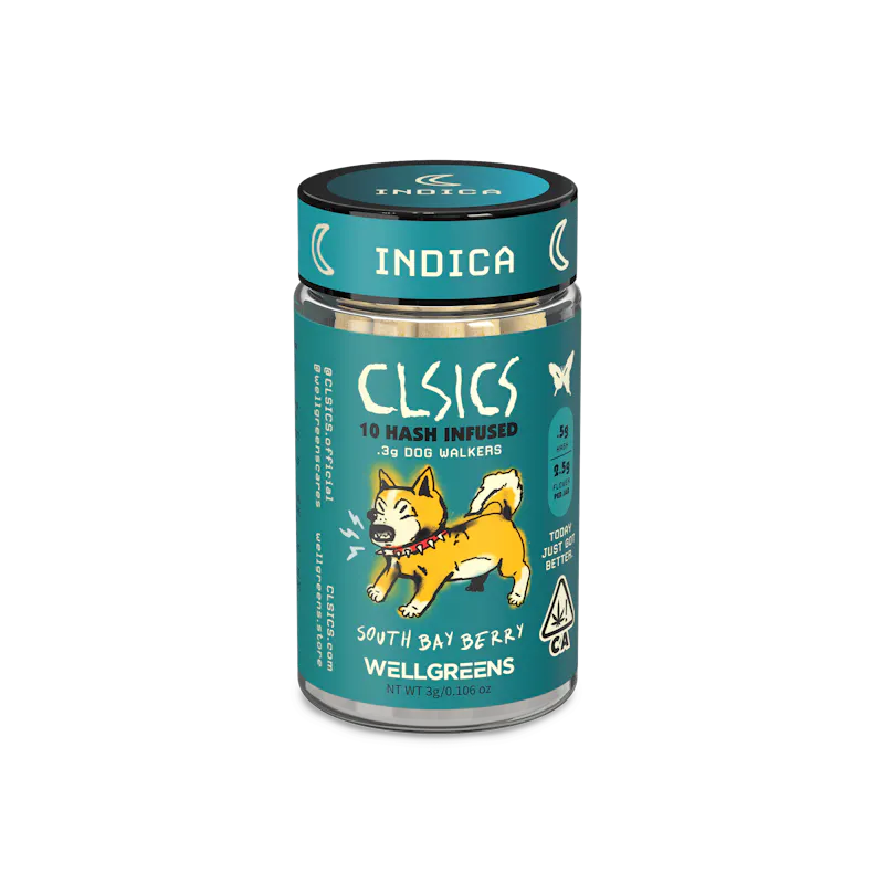 CLSICS South Bay Berry WELLGREENS - Hash Infused Joints - 0.3g each - 10pk