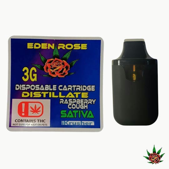 Eden Rose Processing - Eden Rose Distillate Disposable 3g - Raspberry Cough (Sativa) - 1
