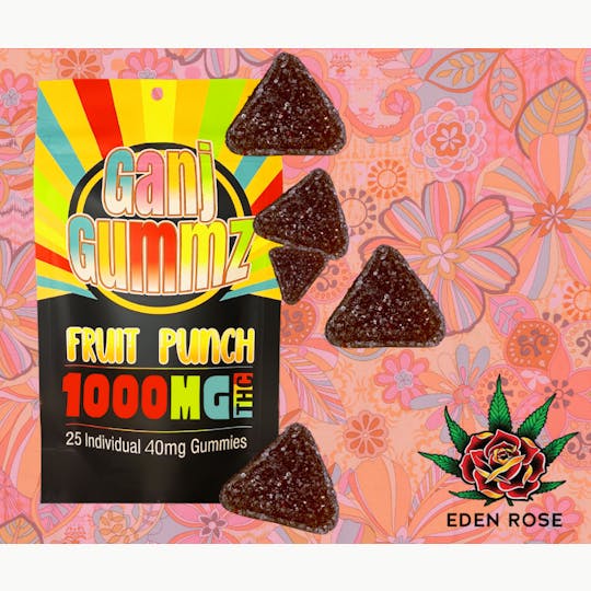 Eden Rose Processing - 1000MG Ganj Gummz - Fruit Punch - 1