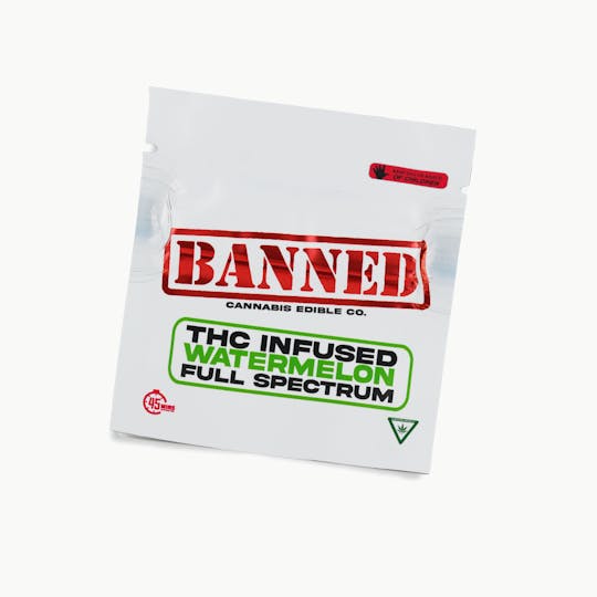 Banned Edible Co - WATERMELON SINGLE GUMMY 100MG - 1