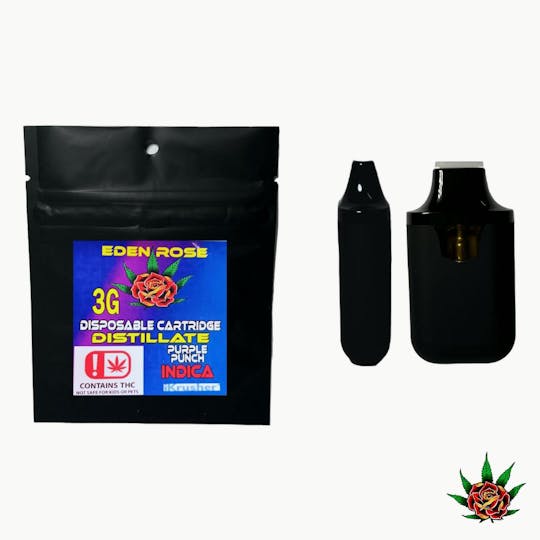 Eden Rose Processing - Eden Rose Distillate Disposable 3g - Purple Punch (Indica) - 1