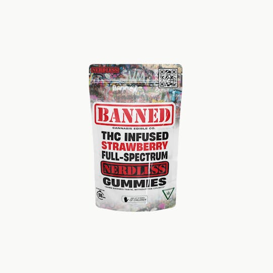 Banned Edible Co - STRAWBERRY NERDLESS GUMMIES 200MG | 4 PACK - 1