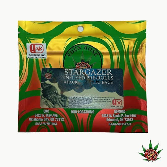 Eden Rose Processing - Eden Rose Stargazer Infused Pre-Roll 4 pack - 8g - 1