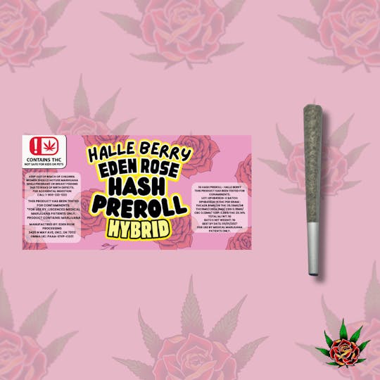 Eden Rose Processing - Eden Rose Bubble Hash Infused Pre-roll 1.5g - Halle Berry (Hybrid) - 1
