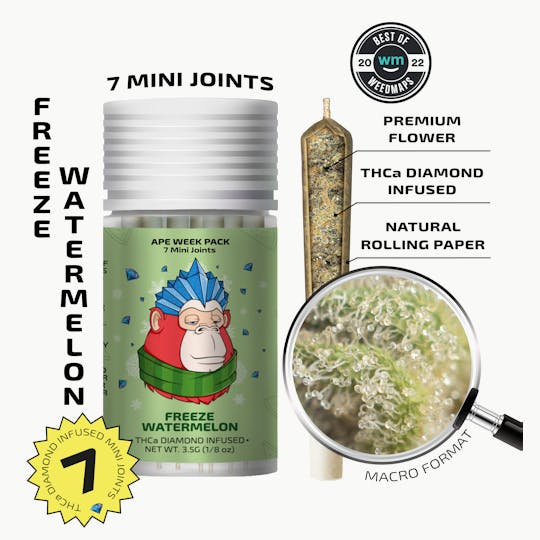 APE Premium Cannabis Corp - Freeze Watermelon — 7 Diamond Infused Mini Joints (3.5g | 0.5g each) - 1