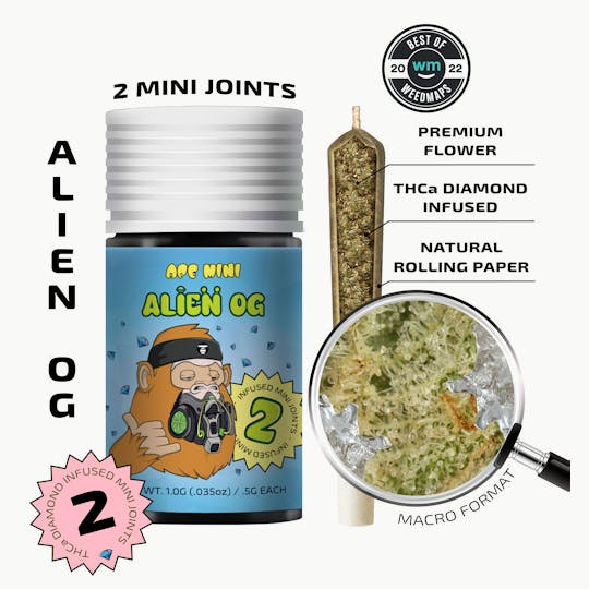 APE Premium Cannabis Corp - Alien OG (Indica) — 2 Mini joints infused (1g | 0.5g each) - 1