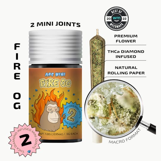 APE Premium Cannabis Corp - Fire OG (Indica) — 2 Mini joints infused (1g | 0.5g each) - 1