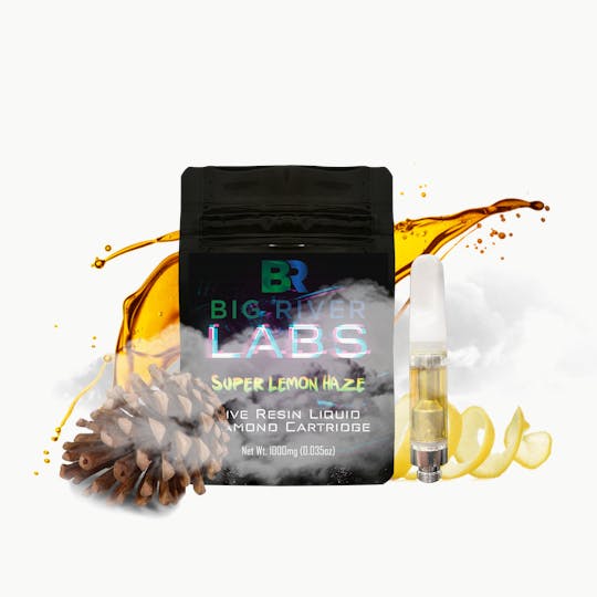 Big River Cannabis Company - Live Resin Liquid Diamonds 1g Vape Cart - SUPER LEMON HAZE - 1