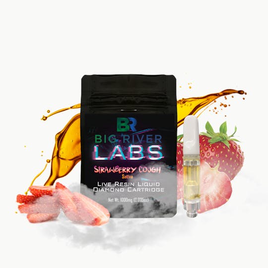 Big River Cannabis Company - Live Resin Liquid Diamonds 1g Vape Cart - STRAWBERRY COUGH - 1