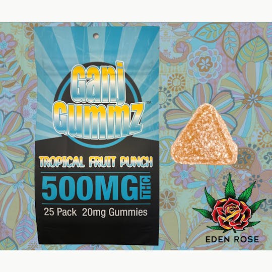 Eden Rose Processing - 500MG Ganj Gummz - Tropical Fruit Punch - 1