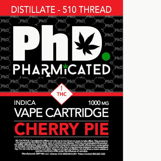 Pharmicated - Pharmicated 510 Thread Vape Cart - 1000 mg - Cherry Pie (I) - 1