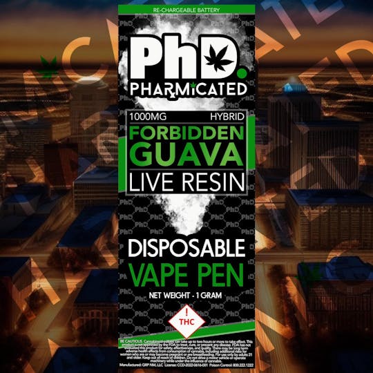 Pharmicated - Live Resin Vape - 1G Disposable - Forbidden Guava (H) - 1