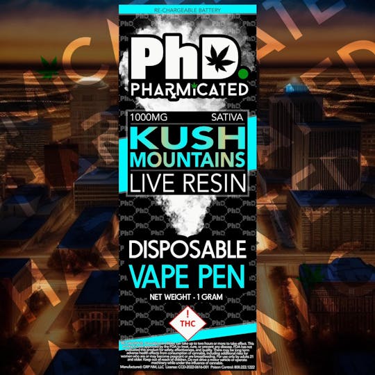 Pharmicated - Live Resin Vape - 1G Disposable - Kush Mountains (S) - 1
