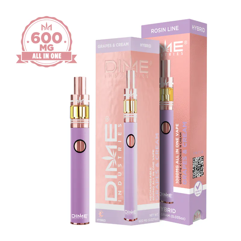 Dime Industries Grapes & Cream Rosin Line 600MG All In One Device disposable